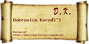 Dobrovics Kornél névjegykártya