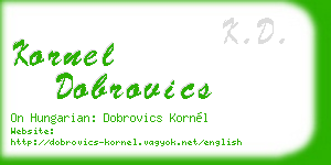 kornel dobrovics business card